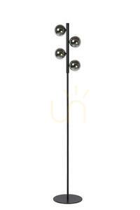 Lampa podłogowa Lucide TYCHO czarna stal szkło retro 4xG9 45774/04/30 small 1