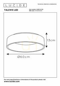 Plafon Lucide TALOWE czarny LED 42W 60 cm aluminium 3000K 2520 lm 46100/42/30 small 4