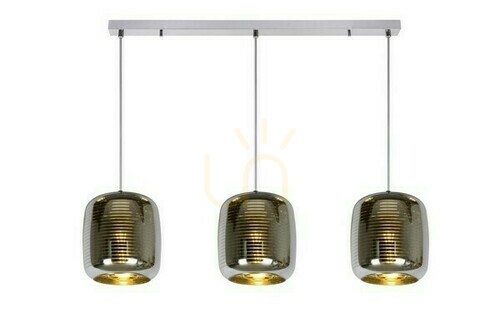 Sprawdź Lampa wisząca Lucide Eryn 3xE27 srebrna szklana retro 88 cm