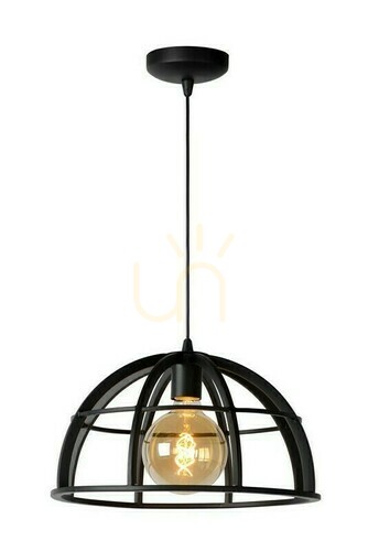 Sprawdź Lampa wisząca Lucide DIKRA czarna metalowa modernistyczna 40 cm 76464/01/30