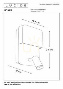 Kinkiet Lucide Boxer biały LED stal 2-punktowy 79200/08/31 small 6