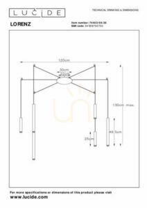 Lampa wisząca Lucide Lorenz czarna LED 24W 3000K 74403/06/30 small 7