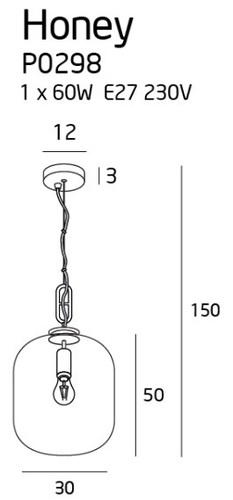 Sprawdź Lampa wisząca Max Light Honey P0298 czarna szkło dymione 30 cm