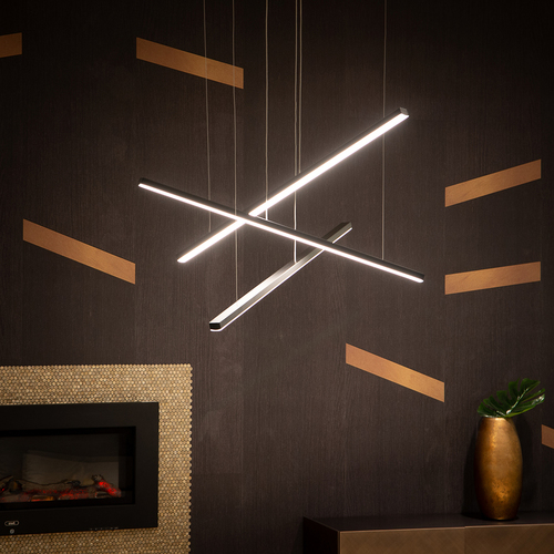 Sprawdź Lampa wisząca Max Light Trio P0311 czarna LED 58W 3-punktowa 100 cm