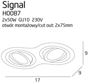Oprawa wpuszczana Max Light Signal II H0087 czarna 2xGU10 metalowa 3 Oprawa wpuszczana Max Light Signal II H0087 czarna 2xGU10 metalowa small 3
