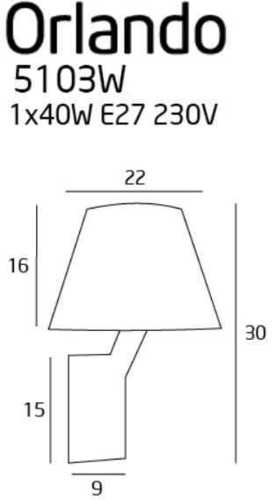 Sprawdź Kinkiet Max Light Orlando 5103W/BLNM czarny satyna 1x40W E27