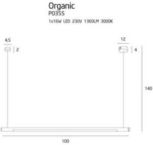 Lampa wisząca Max Light Organic Horizon P0355 chrom 100 cm 16x LED small 2