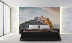 Santa Maria dell'Isola, fototapeta do salonu, sypialni, słoneczny dzień na wyspie, ciepłe i zimne kolory, Tropea, Calabria, Włochy small 1