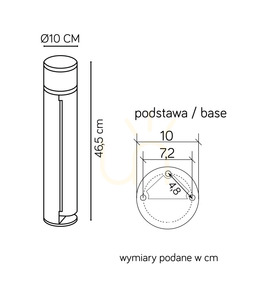 Lampa ogrodowa słupek SU-MA ELBORN EL3113 ciemny popiel z 2 gniazdami 2x230V small 6