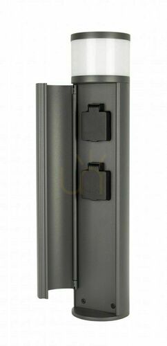 Sprawdź Lampa ogrodowa słupek SU-MA ELBORN EL3113 ciemny popiel z 2 gniazdami 2x230V