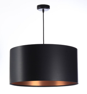 Lampa wisząca czarno miedziana LEXIE E27 60W latex, satyna small 0