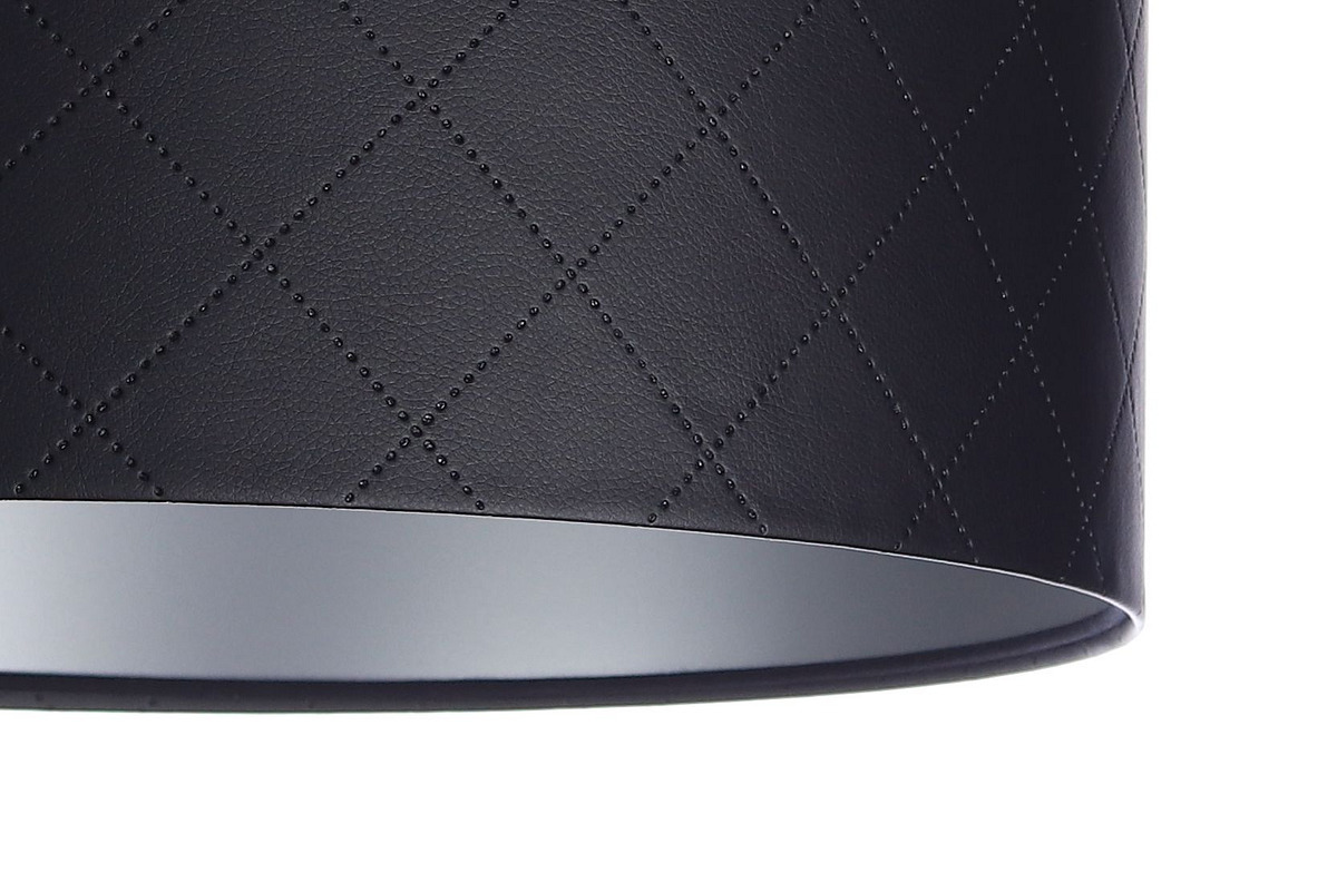 Zobacz Lampa pikowana Leather E27 60W walec czerń srebro Lampa pikowana Leather E27 60W walec czerń srebro