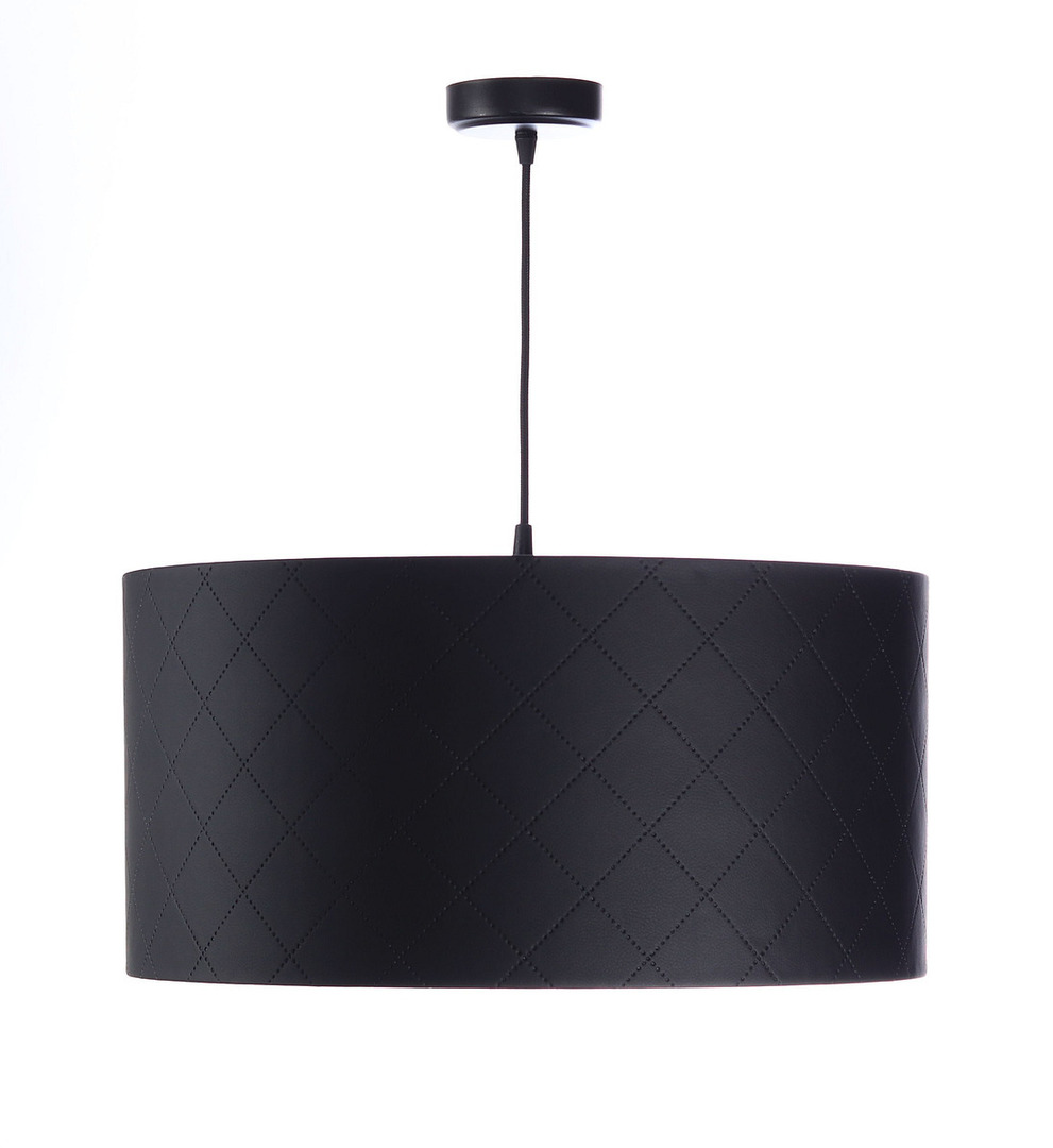 Obejrzyj Lampa pikowana Leather E27 60W walec czerń srebro Lampa pikowana Leather E27 60W walec czerń srebro