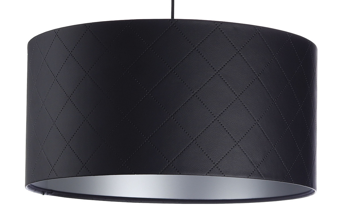 Zobacz Lampa pikowana Leather E27 60W walec czerń srebro Lampa pikowana Leather E27 60W walec czerń srebro