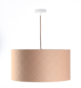 Lampa wisząca do jadalni Leather E27 60W pikowana, łososiowy, miedziany 2 Lampa wisząca do jadalni Leather E27 60W pikowana, łososiowy, miedziany small 2