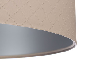 Lampa beżowa Leather E27 60W pikowanie w romby, srebro small 1