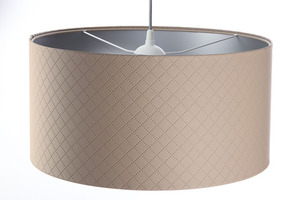 Lampa beżowa Leather E27 60W pikowanie w romby, srebro small 3