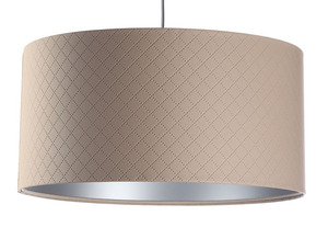 Lampa beżowa Leather E27 60W pikowanie w romby, srebro small 6