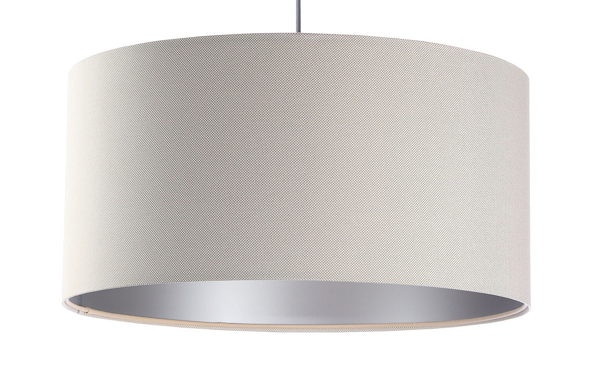 Zobacz Nowoczesna lampa wisząca Leather E27 60W tapicerowana, kremowy, srebro Nowoczesna lampa wisząca Leather E27 60W tapicerowana, kremowy, srebro