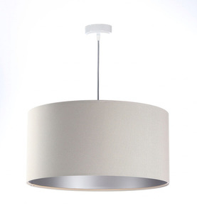 Nowoczesna lampa wisząca Leather E27 60W tapicerowana, kremowy, srebro 0 Nowoczesna lampa wisząca Leather E27 60W tapicerowana, kremowy, srebro small 0
