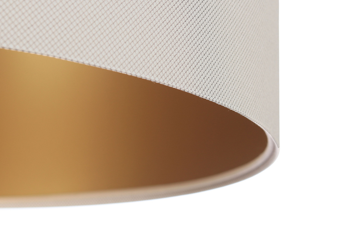 Zobacz Lampa wisząca nad stół Leather E27 60W, beż, złoto Lampa wisząca nad stół Leather E27 60W, beż, złoto