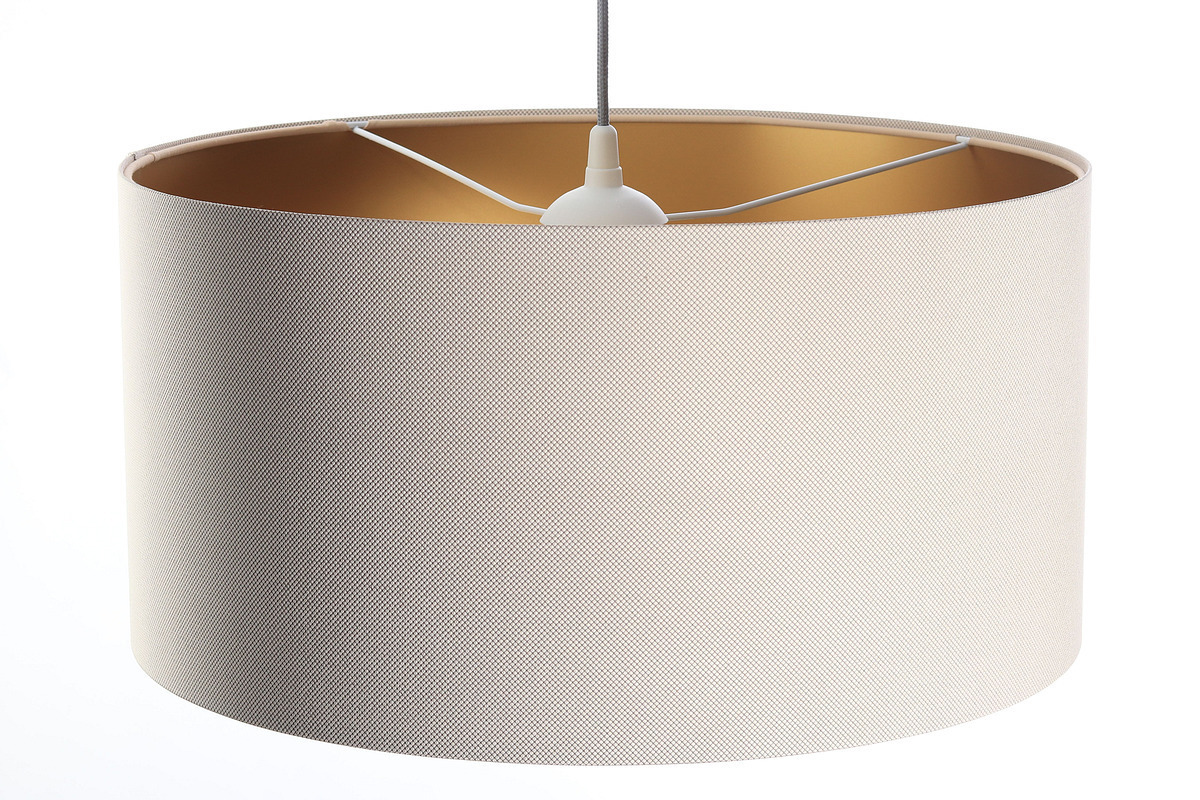Wyświetl Lampa wisząca nad stół Leather E27 60W, beż, złoto Lampa wisząca nad stół Leather E27 60W, beż, złoto