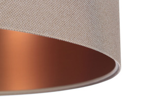 Nowoczesna lampa wisząca Leather E27 60W tapicerowana, beż, miedź small 1