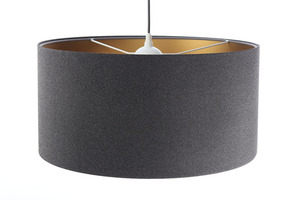 Żyrandol okrągły Leather ciemny szary złoty E27 60W small 3