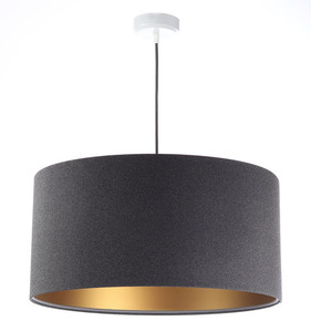 Żyrandol okrągły Leather ciemny szary złoty E27 60W small 0