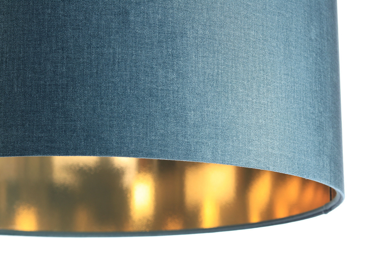 Zobacz Leather - niebieska lampa wisząca, tkanina aksamitna, złoto E27 60W Leather - niebieska lampa wisząca, tkanina aksamitna, złoto E27 60W