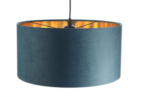 Leather - niebieska lampa wisząca, tkanina aksamitna, złoto E27 60W 3 Leather - niebieska lampa wisząca, tkanina aksamitna, złoto E27 60W small 3