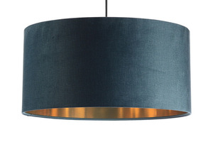 Leather - niebieska lampa wisząca, tkanina aksamitna, złoto E27 60W 7 Leather - niebieska lampa wisząca, tkanina aksamitna, złoto E27 60W small 7