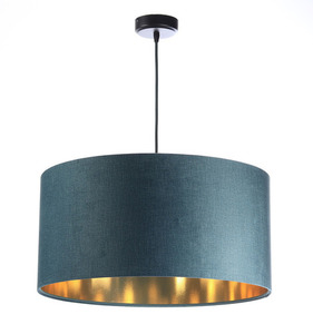 Leather - niebieska lampa wisząca, tkanina aksamitna, złoto E27 60W 0 Leather - niebieska lampa wisząca, tkanina aksamitna, złoto E27 60W small 0