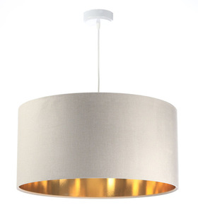 Leather - lampa wisząca nad stół, tkanina aksamitna, kremowy / złoty E27 60W 0 Leather - lampa wisząca nad stół, tkanina aksamitna, kremowy / złoty E27 60W small 0