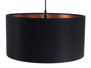 Czarna lampa wisząca Leather 60W E27 miedź, satyna small 3