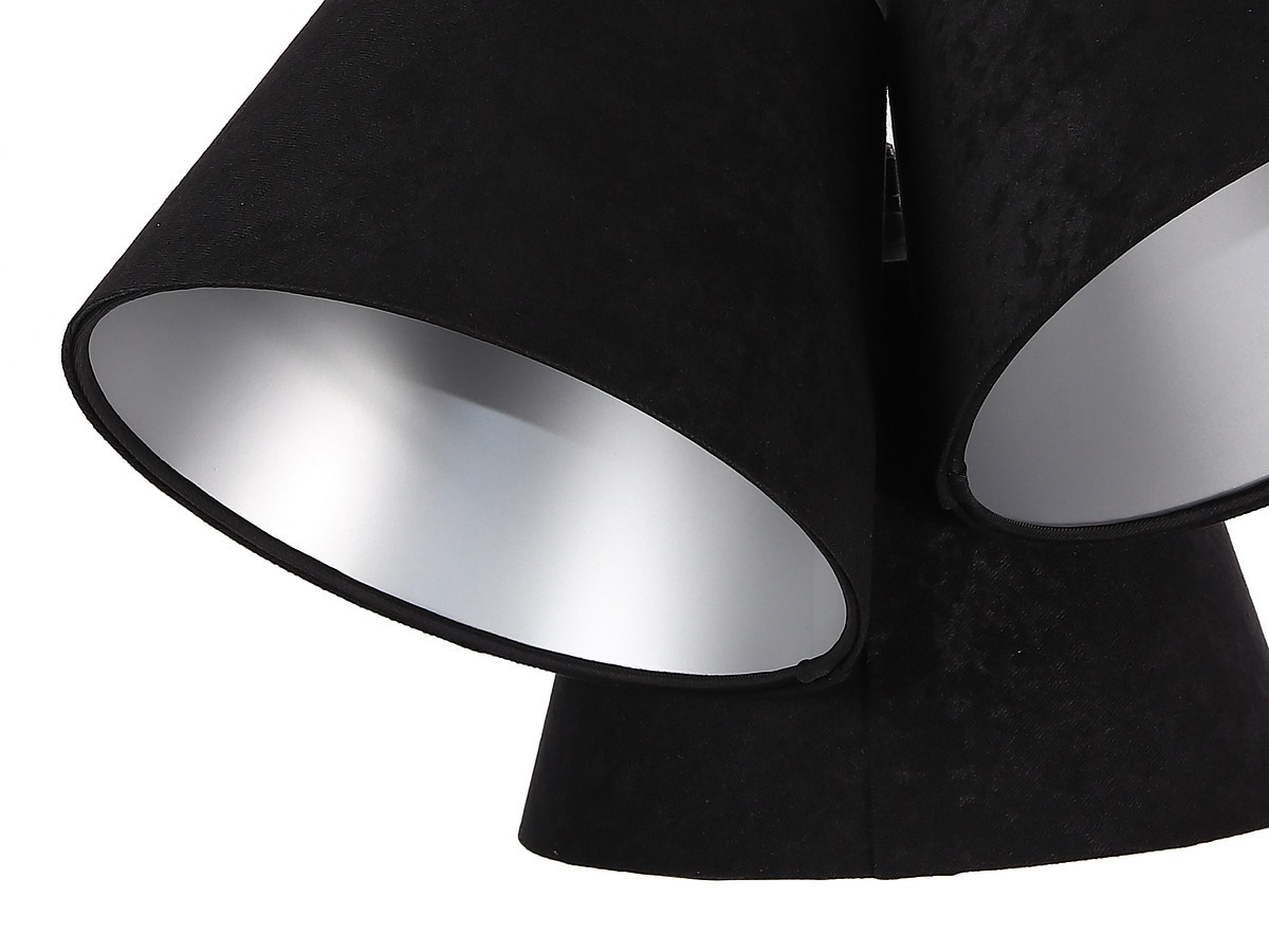 Pokaż Lampa potrójna nad stół BUCKET E27 60W czarny / srebrny, z regulacją Lampa potrójna nad stół BUCKET E27 60W czarny / srebrny, z regulacją
