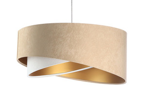 Lampa wisząca asymetryczna Elegance 60W E27 tkanina welurowa, beż / biel /złoto 0 Lampa wisząca asymetryczna Elegance 60W E27 tkanina welurowa, beż / biel /złoto small 0