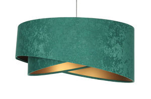 Nowoczesna lampa wisząca Elegance 60W E27 asymetryczna, welur, szmaragd / złoty small 0