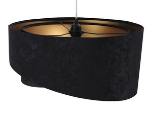 Lampa okrągła Elegance 60W E27 asymetryczna, welur, czarny / złoto small 3