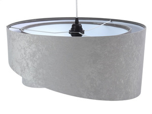 Lampa wisząca asymetryczna Elegance 60W E27 welur, szary / biały small 3