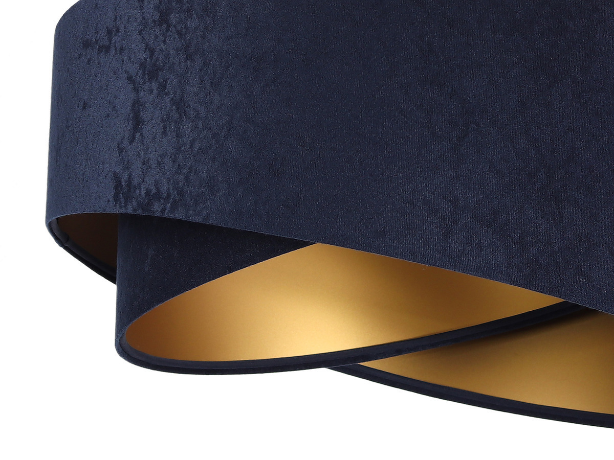 Zobacz Lampa wisząca okrągła Elegance 60W E27 granat /złoto, welur Lampa wisząca okrągła Elegance 60W E27 granat /złoto, welur