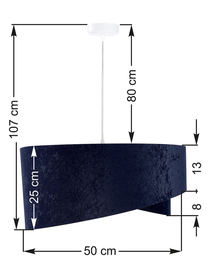 Zobacz Lampa wisząca okrągła Elegance 60W E27 granat /złoto, welur Lampa wisząca okrągła Elegance 60W E27 granat /złoto, welur