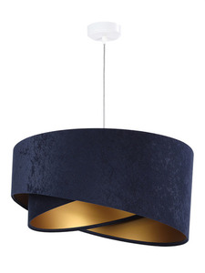 Lampa wisząca okrągła Elegance 60W E27 granat /złoto, welur 0 Lampa wisząca okrągła Elegance 60W E27 granat /złoto, welur small 0