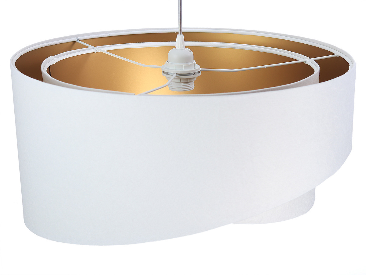 Wyświetl Lampa biała Elegance 60W E27 wisząca, welur, złoto Lampa biała Elegance 60W E27 wisząca, welur, złoto