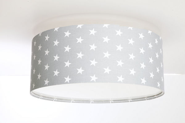 Plafon do pokoju dziecięcego Luminance szary w gwiazdki E27 60W LED