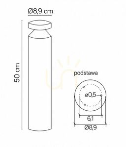 Lampa ogrodowa stojąca SU-MA Delta 50 cm ciemny popiel DL-500 small 4