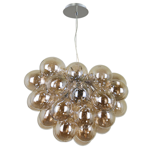 Sprawdź Lampa Wisząca Italux Bento Chrom Koniak 8xG9 PND-7273-S-8-CGN