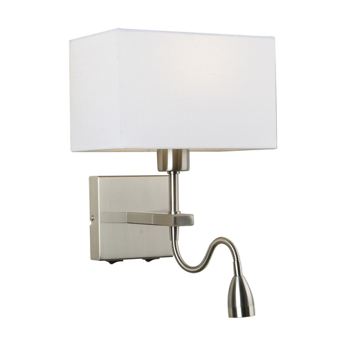 Sprawdź Lampka nocna Italux Norte 2-punktowa biała srebrna E27 SKU WL-1122-2-BL-SN-RC-WH