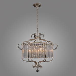 Lampa wisząca Italux Rinaldo srebrna kryształowa 6x E14 PND-33057-6-CH.S small 2