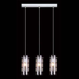Lampa Wisząca Italux Chrom 3xE27 Szkło Przezroczyste MDM1957-3 small 2